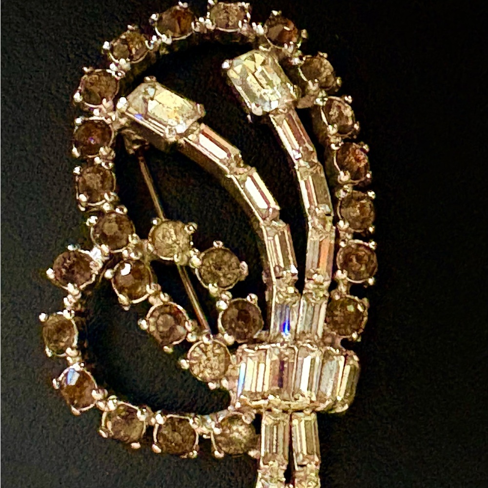 Antique Elegant Gold and Brown Women's Brooch